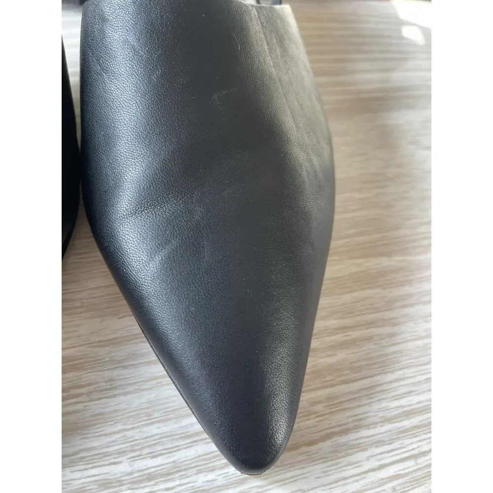 Amalfi by Rangoni Firenze Black Leather Slingback Block Heels, Size 10, MP $165